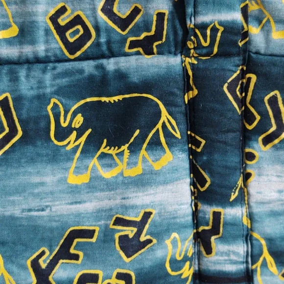 🟩Handmade Artisan African Quilted Elephant Tote - Picture 2 of 12